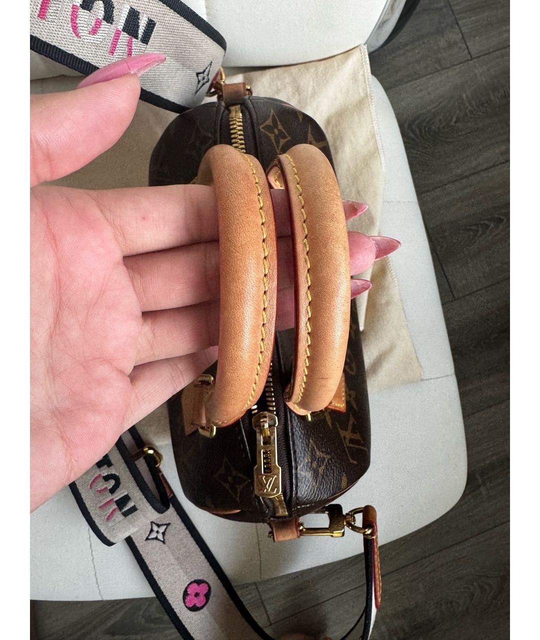 LOUIS VUITTON Коричневая кожаная сумка с короткими ручками, фото 5