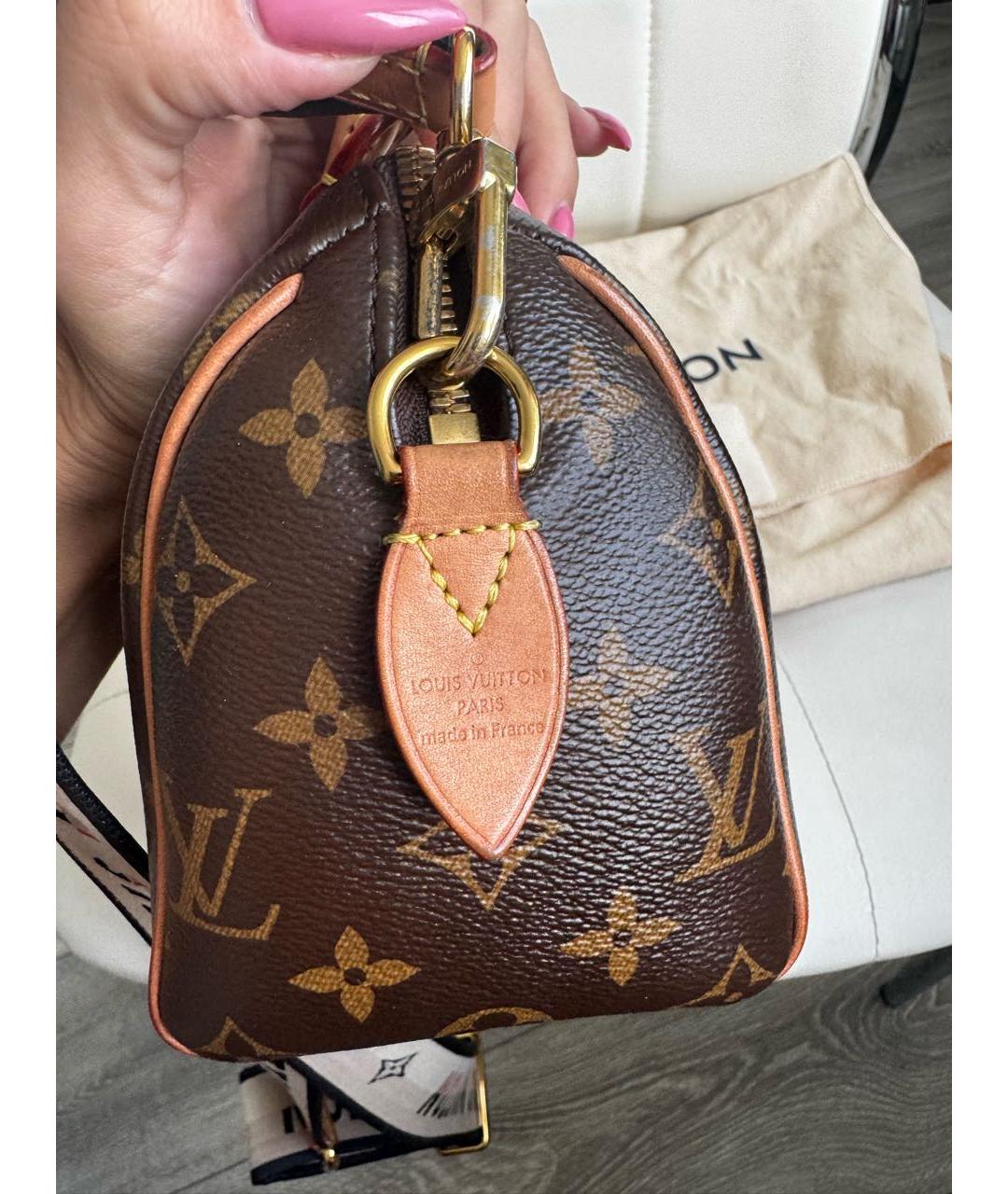 LOUIS VUITTON Коричневая кожаная сумка с короткими ручками, фото 2