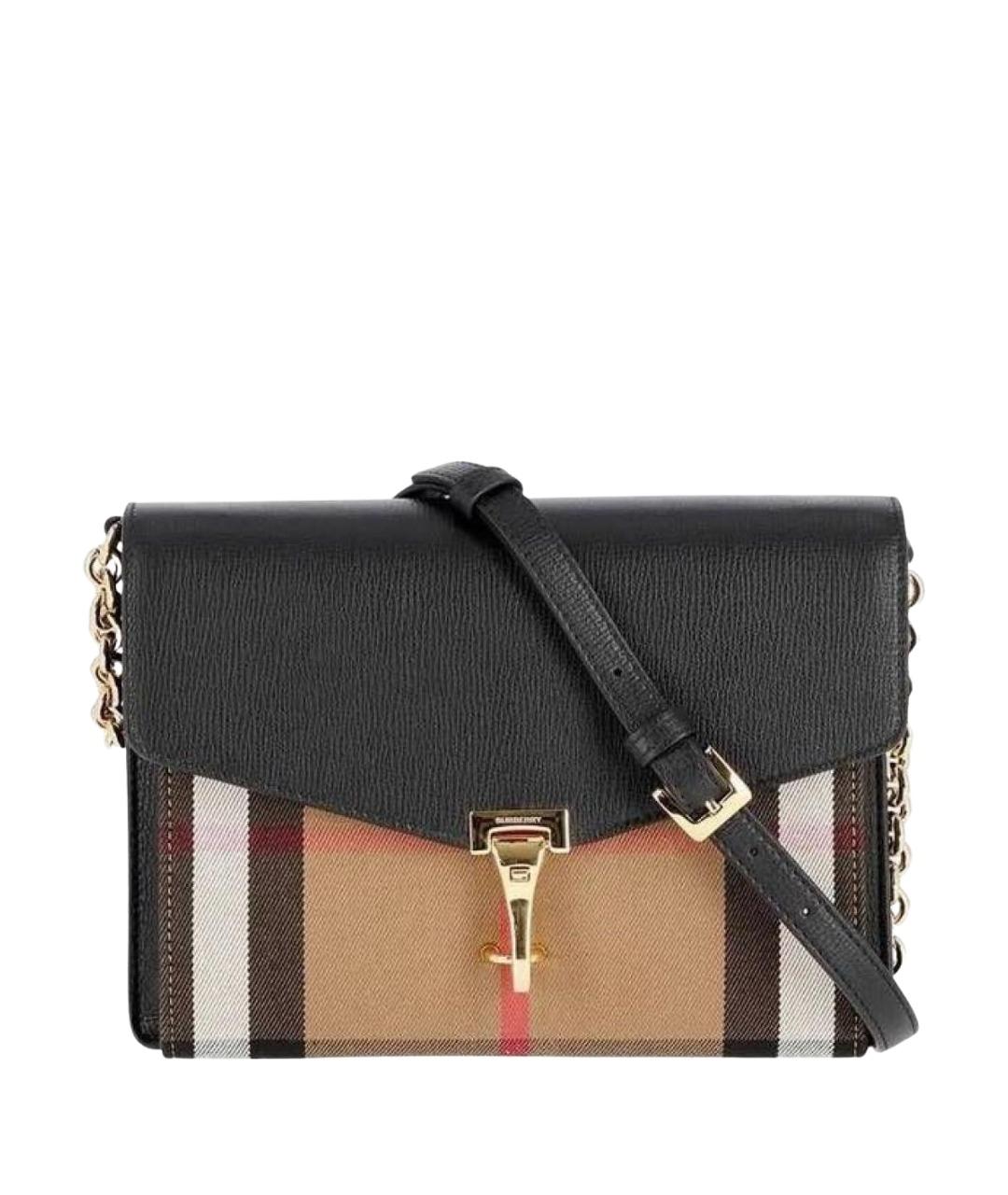 BURBERRY Черная кожаная сумка через плечо, фото 1