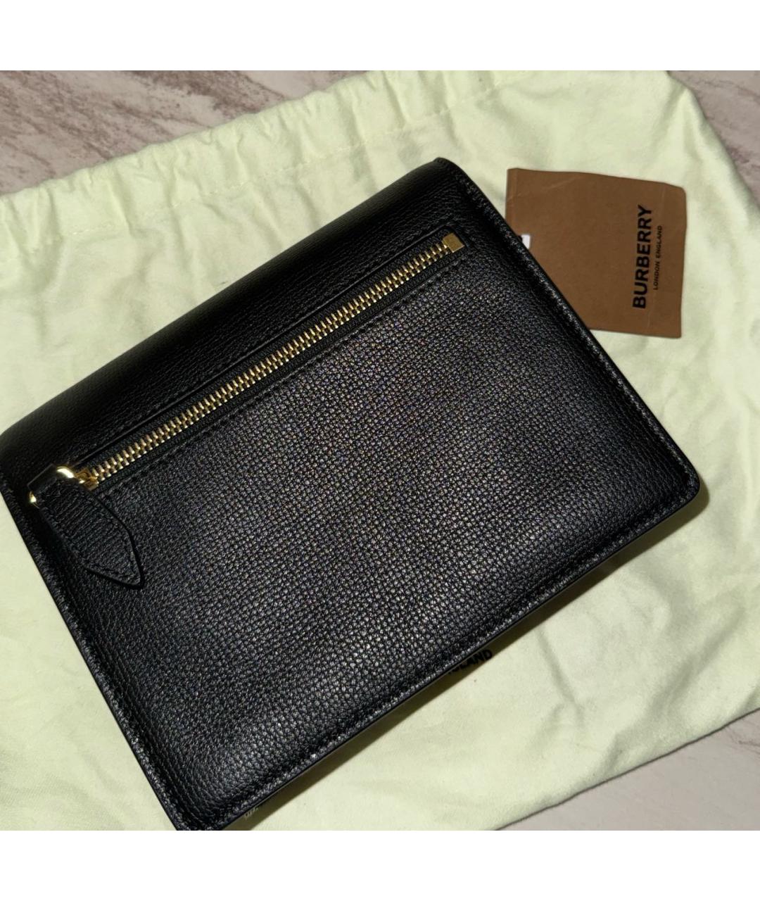 BURBERRY Черная кожаная сумка через плечо, фото 4