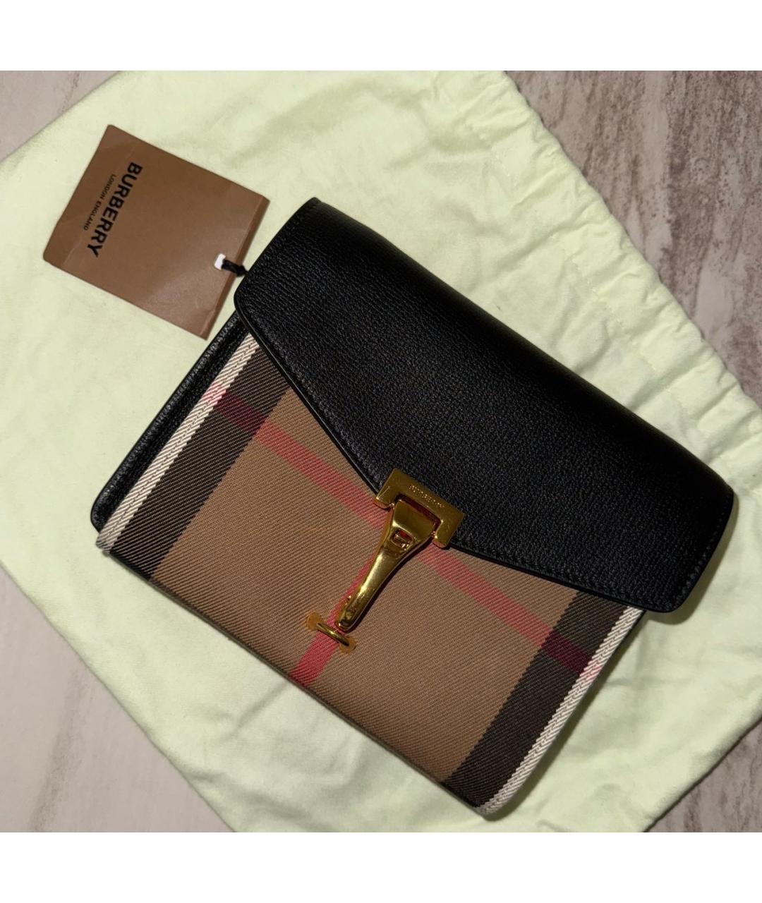 BURBERRY Черная кожаная сумка через плечо, фото 2