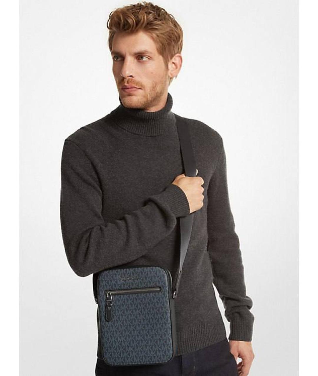 MICHAEL KORS Темно-синяя сумка на плечо из искусственной кожи, фото 2