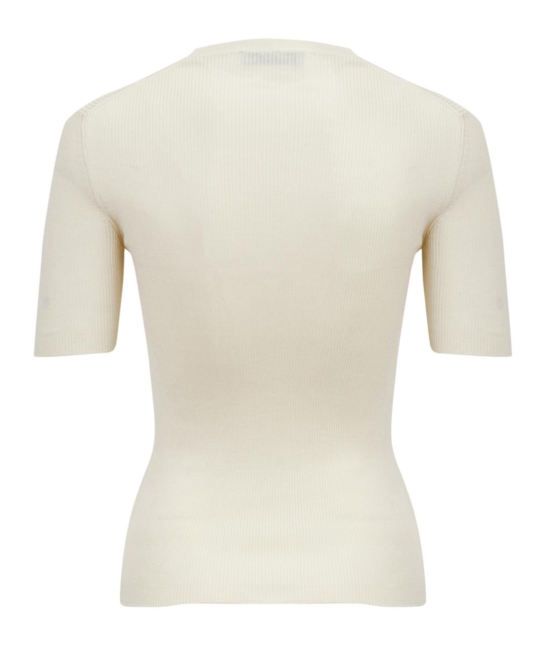 PRADA Бежевая шелковая футболка, фото 10