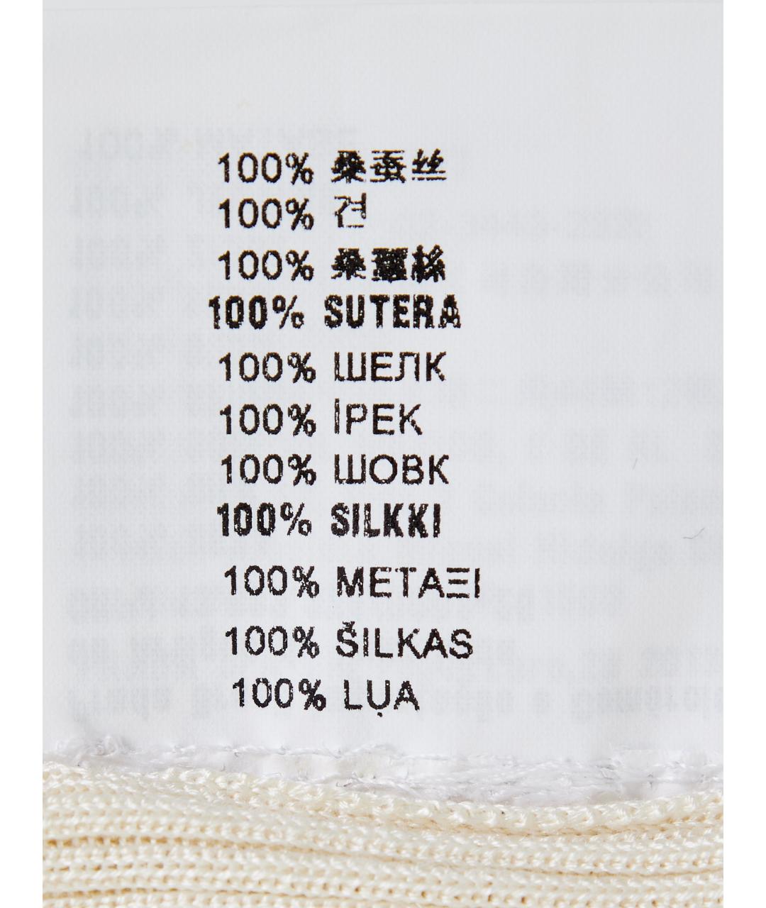 PRADA Бежевая шелковая футболка, фото 8