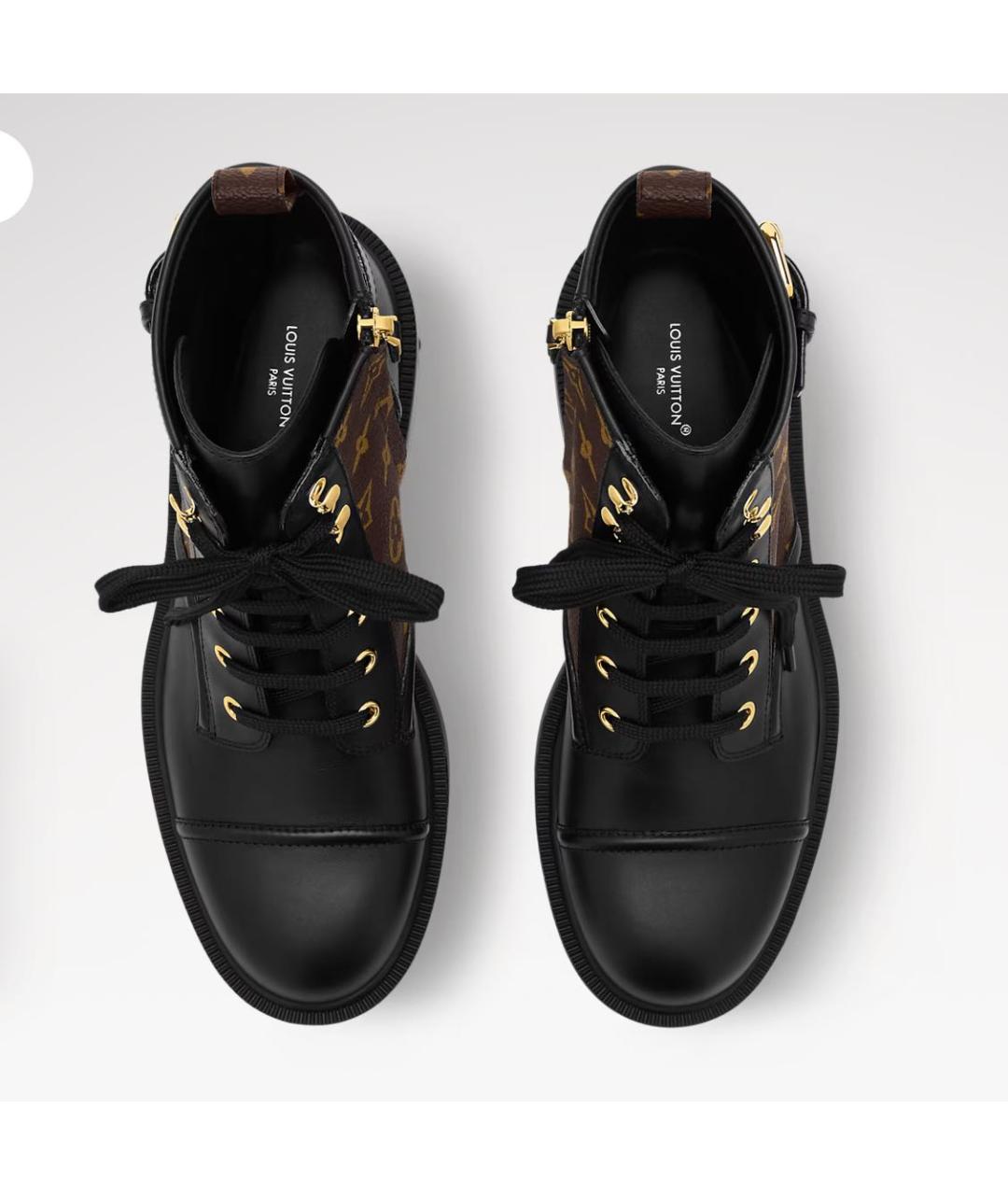 LOUIS VUITTON Черные кожаные ботинки, фото 2