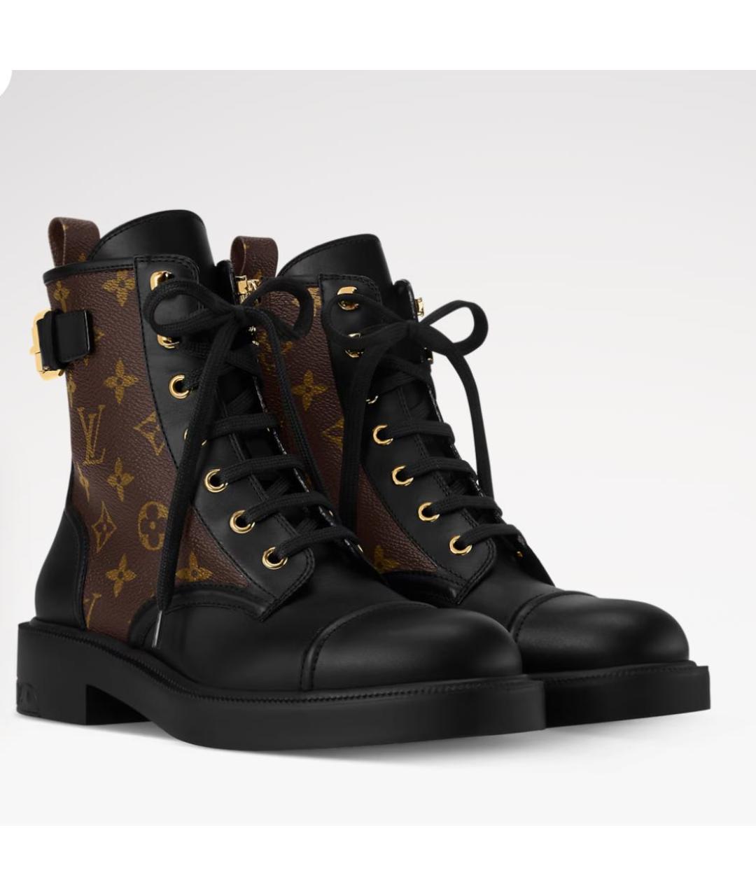 LOUIS VUITTON Черные кожаные ботинки, фото 3