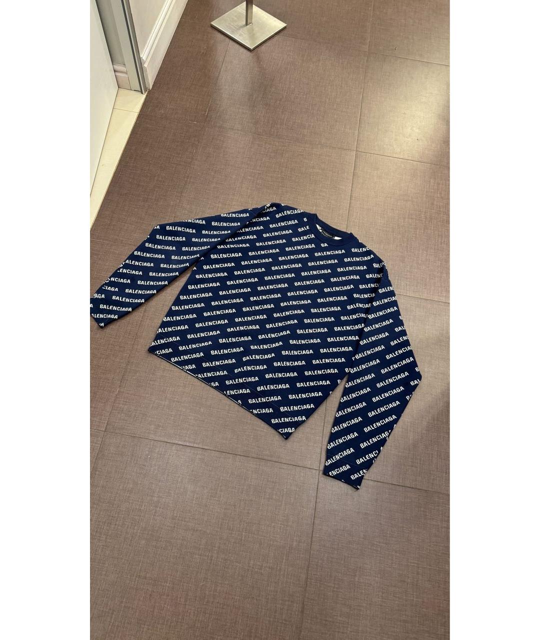 BALENCIAGA Темно-синий хлопковый джемпер / свитер, фото 8