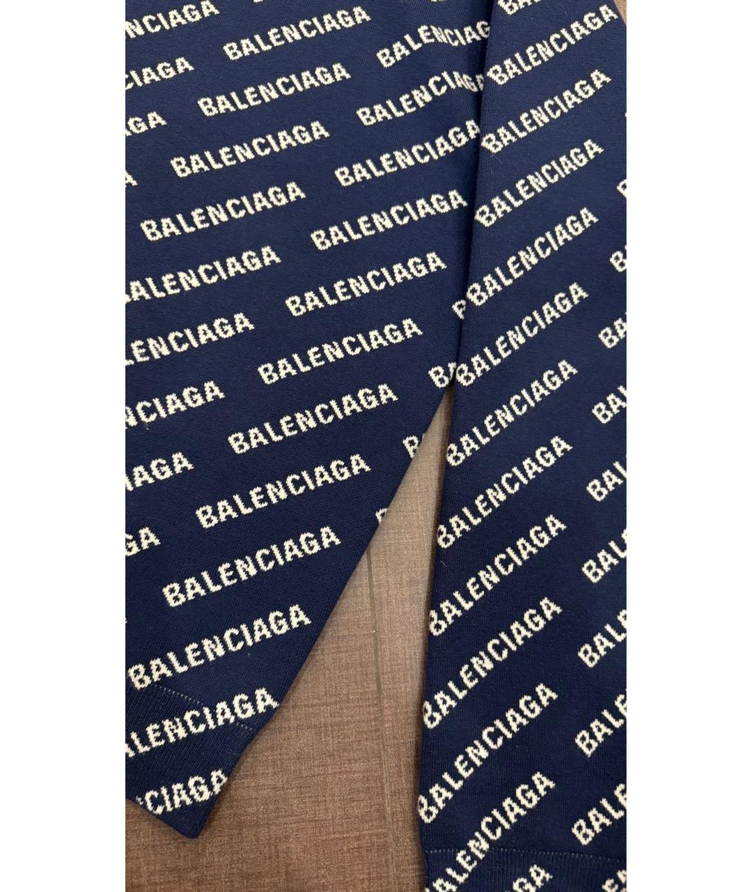 BALENCIAGA Темно-синий хлопковый джемпер / свитер, фото 3