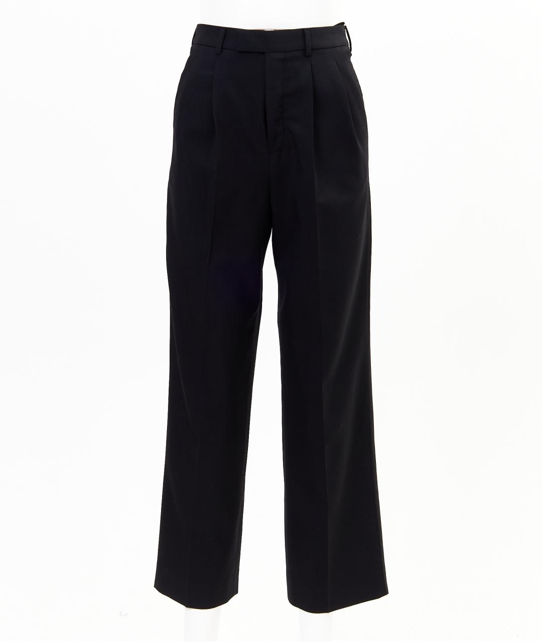 CELINE Черные шерстяные прямые брюки, фото 1