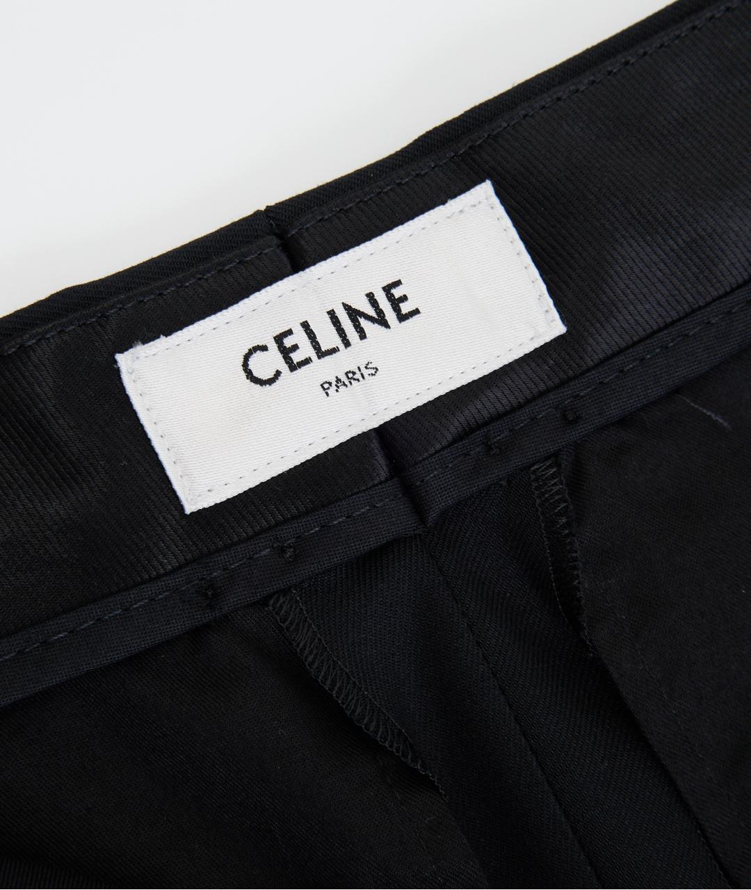 CELINE Черные шерстяные прямые брюки, фото 4