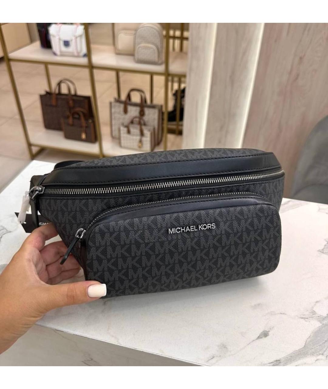 MICHAEL KORS Антрацитовая поясная сумка, фото 5