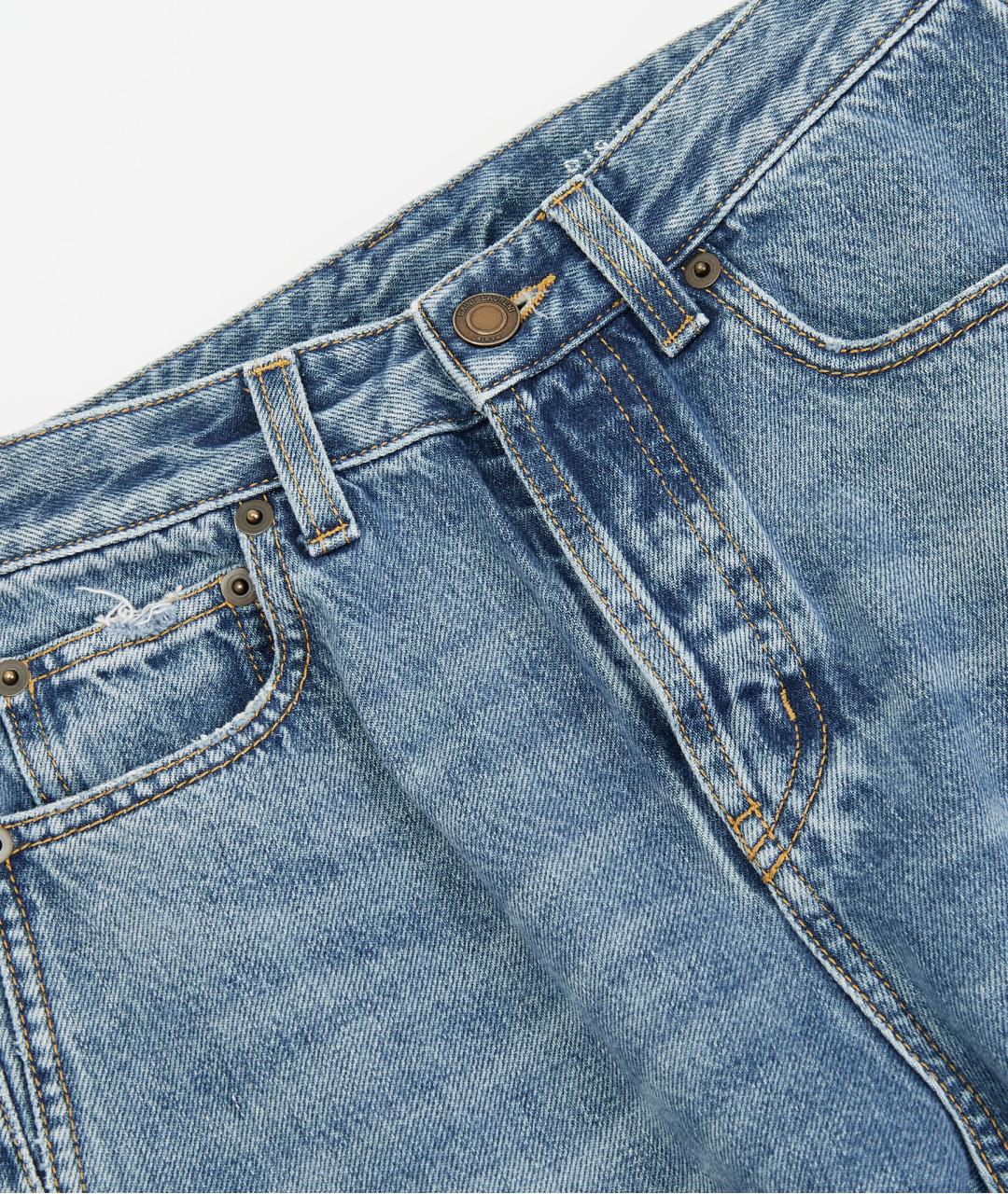 SAINT LAURENT Голубые хлопковые прямые джинсы, фото 3