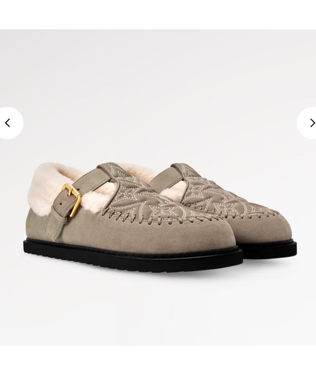 LOUIS VUITTON Бежевые замшевые лоферы, фото 2