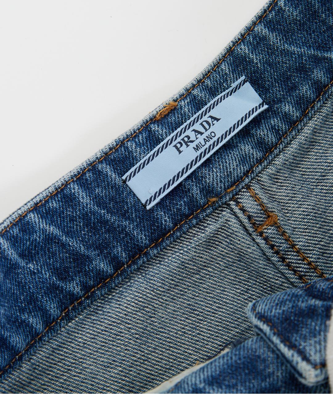 PRADA Синие хлопковые прямые джинсы, фото 4