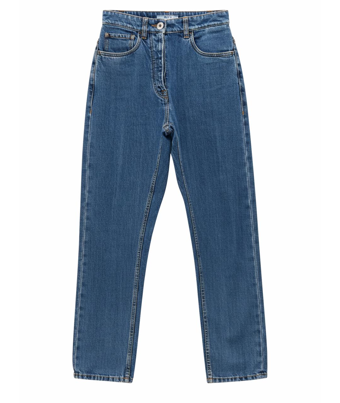 PRADA Синие хлопковые прямые джинсы, фото 1