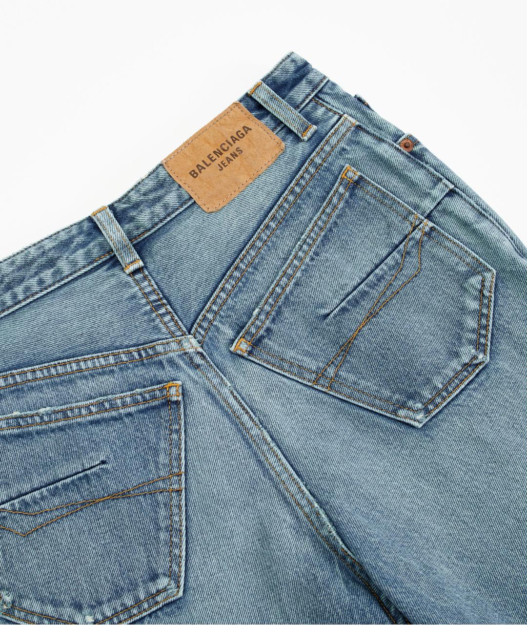 BALENCIAGA Голубые хлопковые прямые джинсы, фото 6