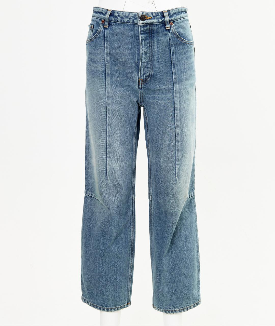 BALENCIAGA Голубые хлопковые прямые джинсы, фото 7