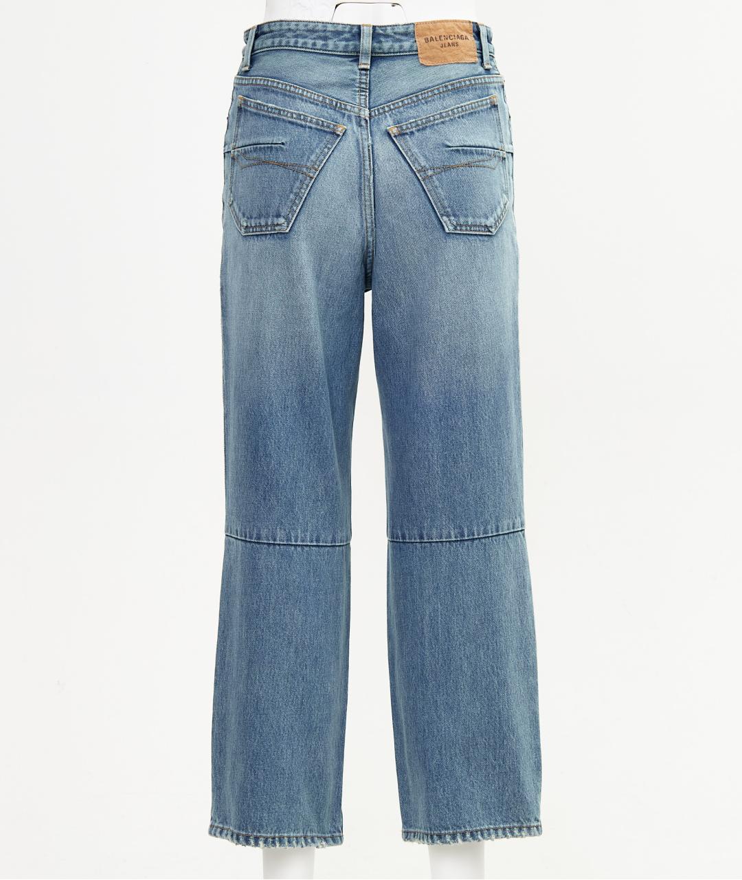 BALENCIAGA Голубые хлопковые прямые джинсы, фото 2
