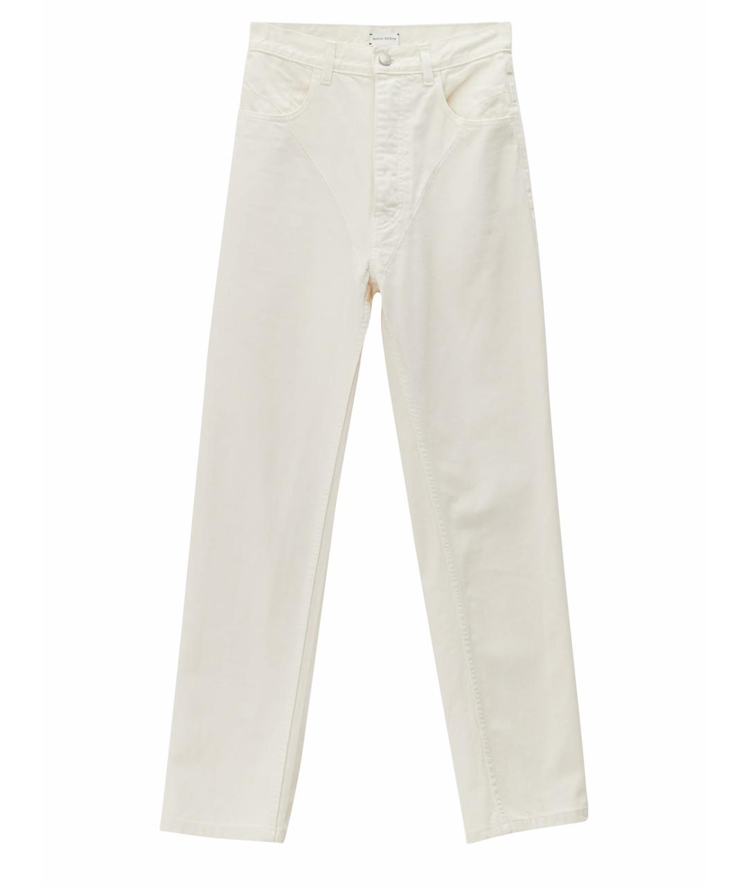 MAGDA BUTRYM Белые хлопковые прямые джинсы, фото 1