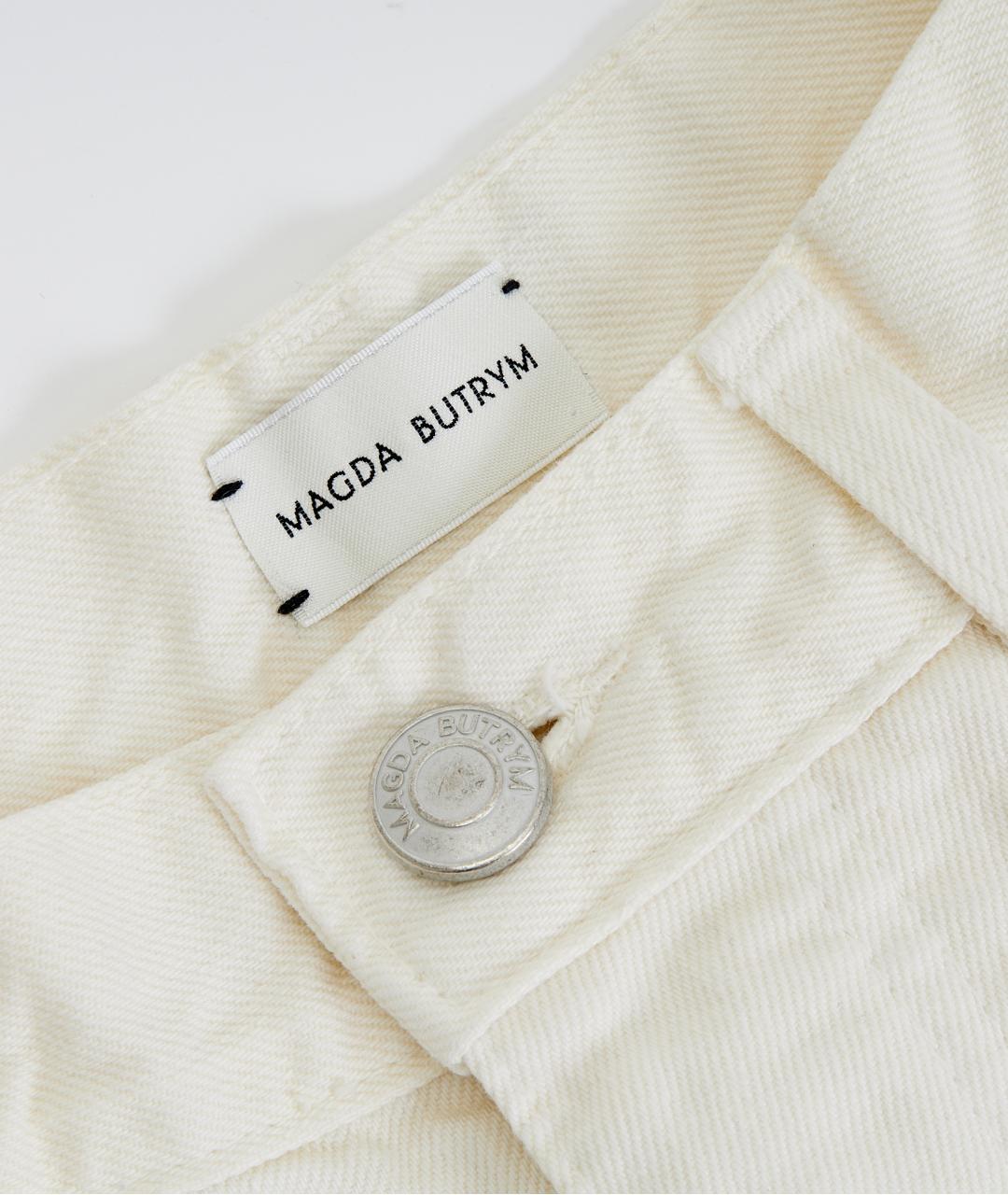 MAGDA BUTRYM Белые хлопковые прямые джинсы, фото 3