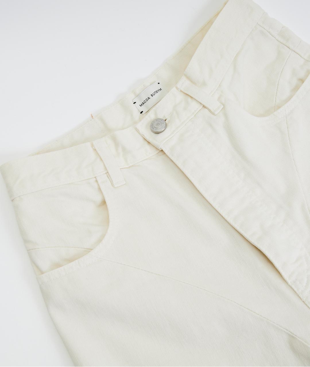 MAGDA BUTRYM Белые хлопковые прямые джинсы, фото 2