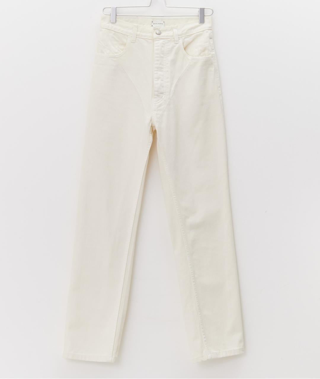 MAGDA BUTRYM Белые хлопковые прямые джинсы, фото 4