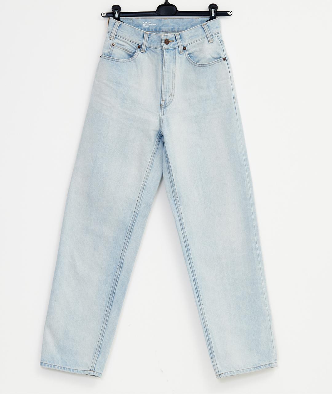 CELINE Голубые хлопковые прямые джинсы, фото 7