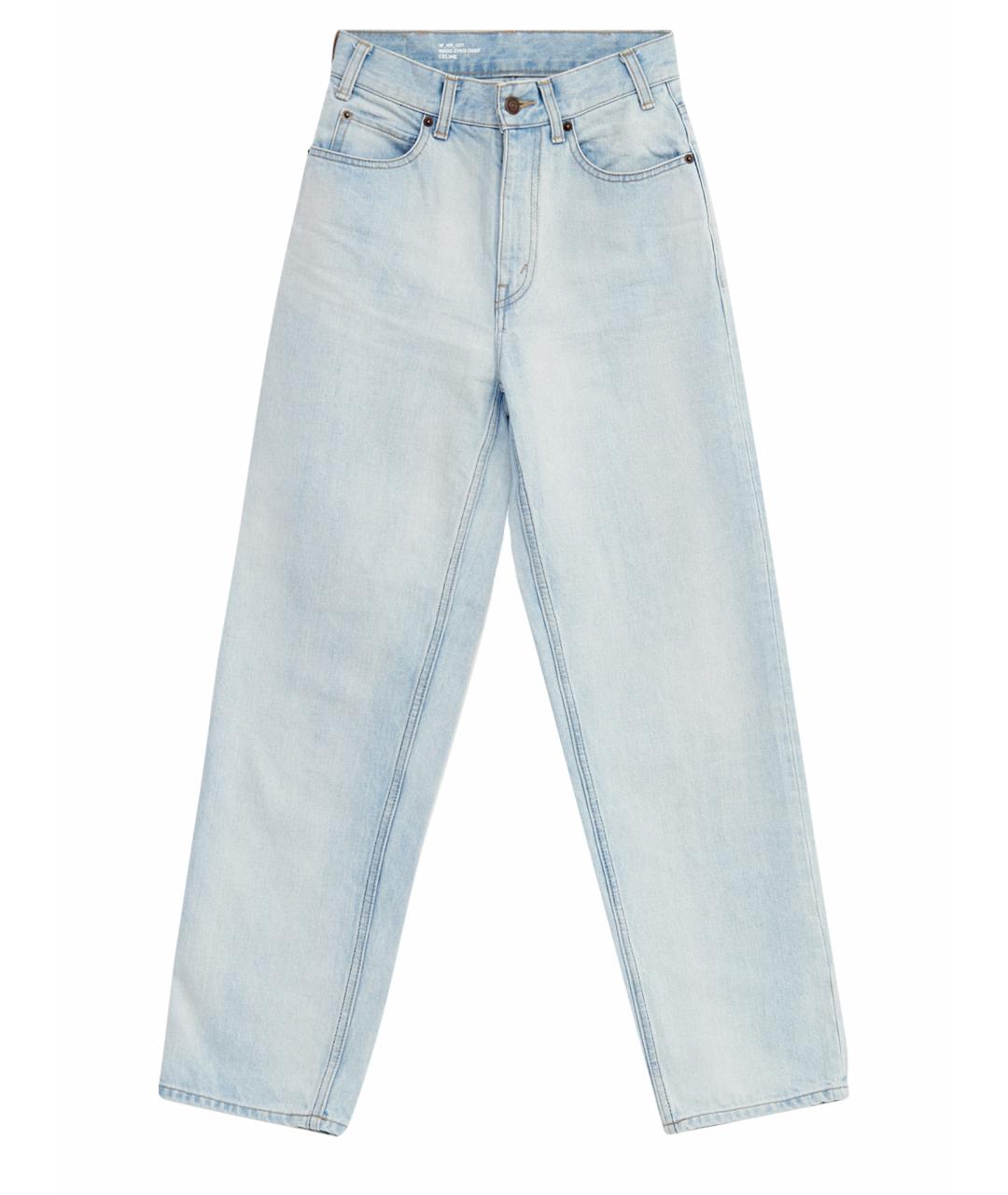 CELINE Голубые хлопковые прямые джинсы, фото 1