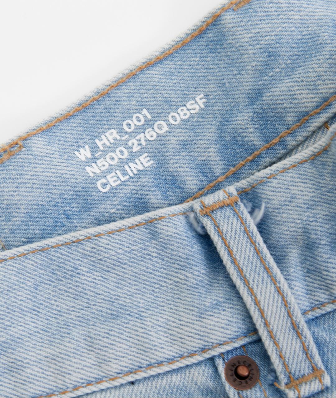 CELINE Голубые хлопковые прямые джинсы, фото 4
