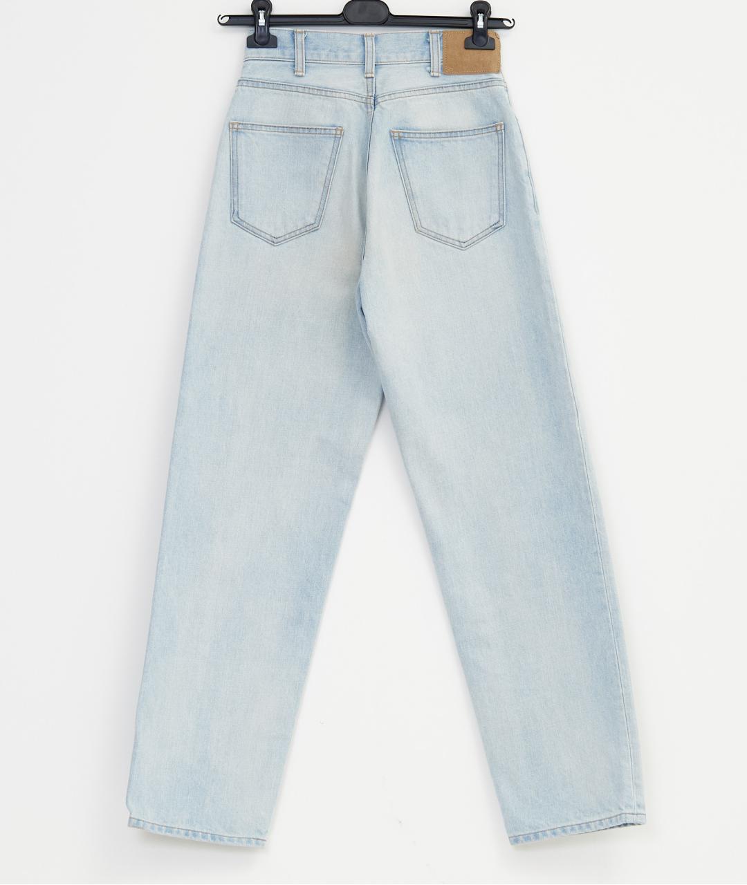 CELINE Голубые хлопковые прямые джинсы, фото 2