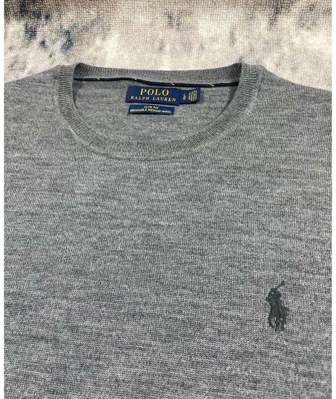 POLO RALPH LAUREN Серый шерстяной джемпер / свитер, фото 4