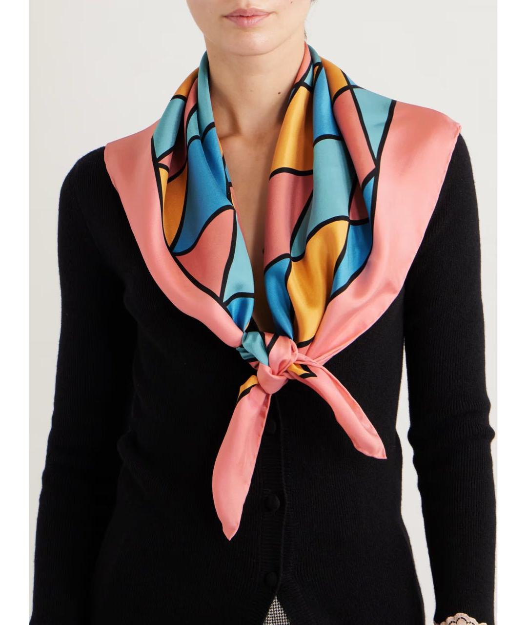 VALENTINO Мульти шелковый платок, фото 6
