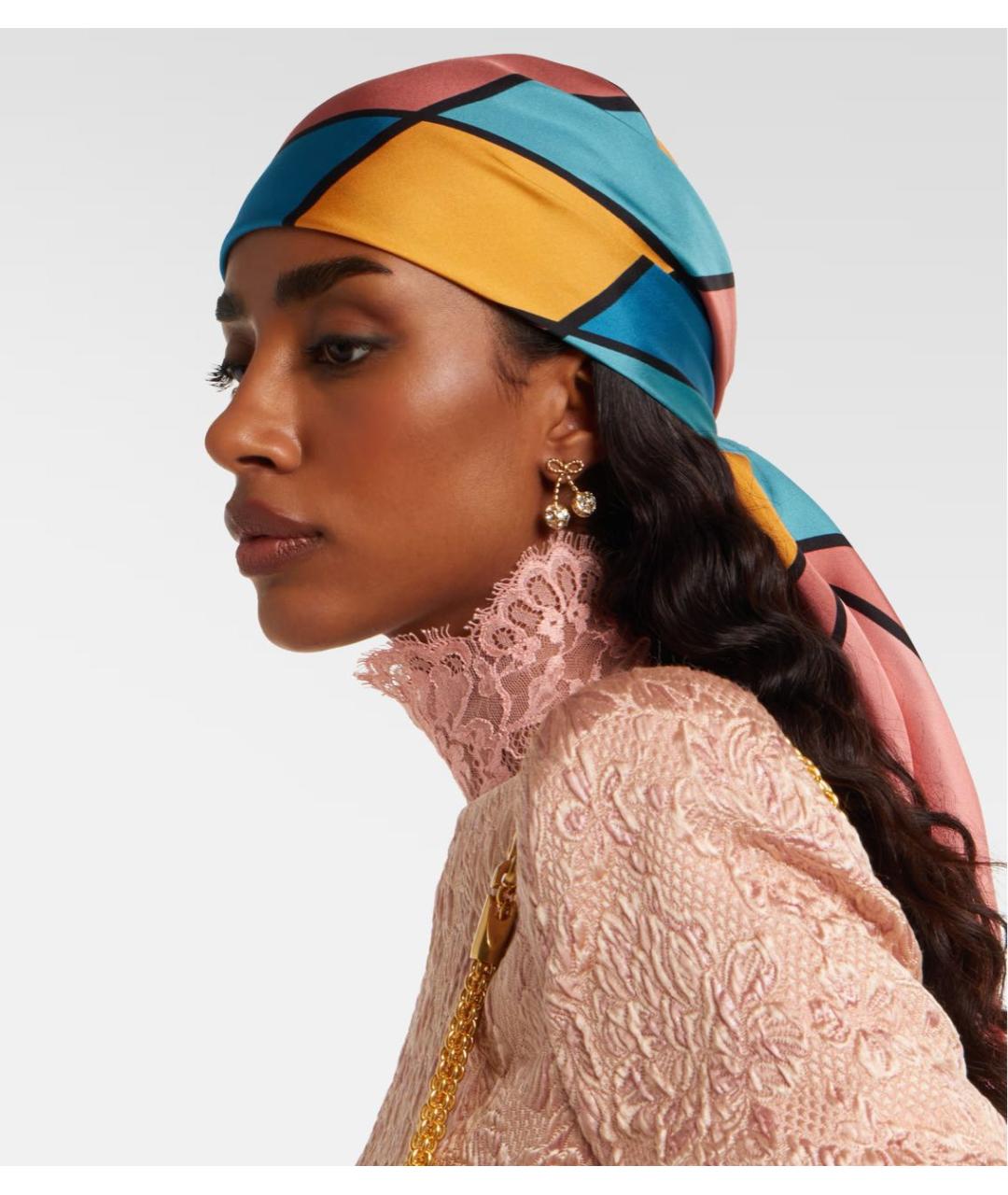 VALENTINO Мульти шелковый платок, фото 4