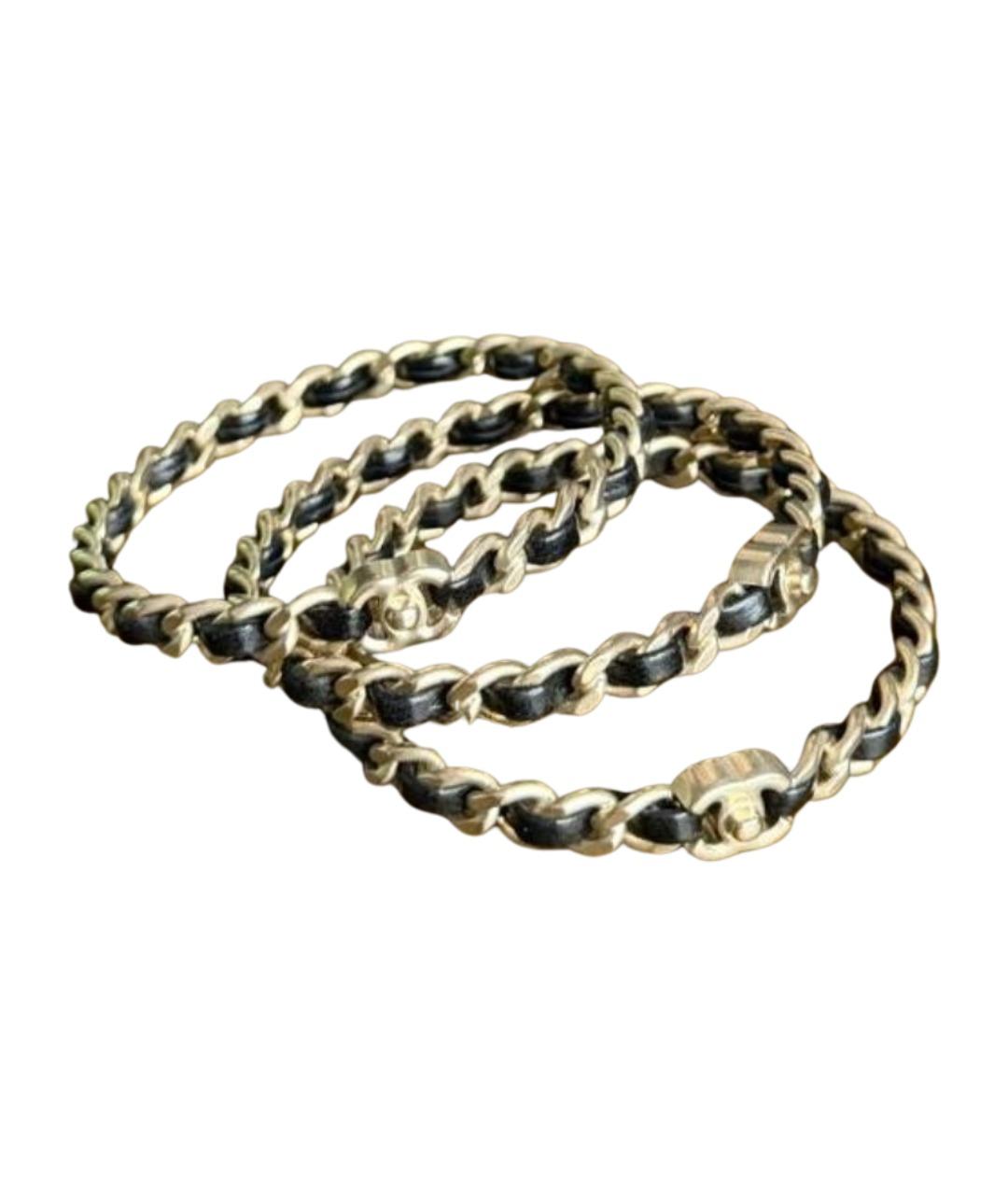 CHANEL Черный металлический браслет, фото 1