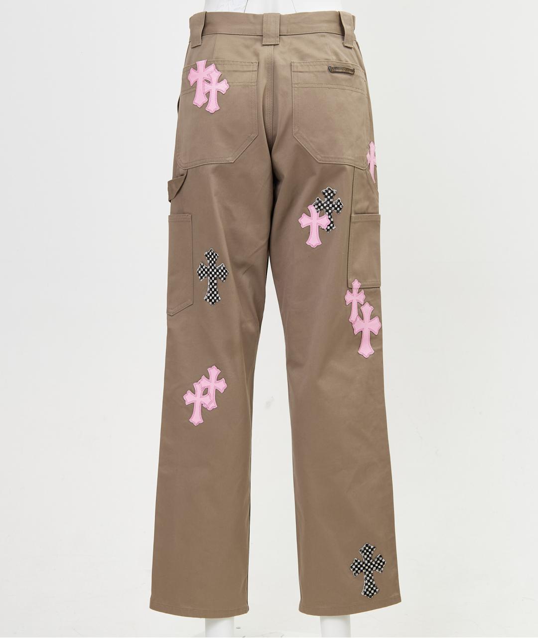 CHROME HEARTS Бежевые хлопковые прямые брюки, фото 2