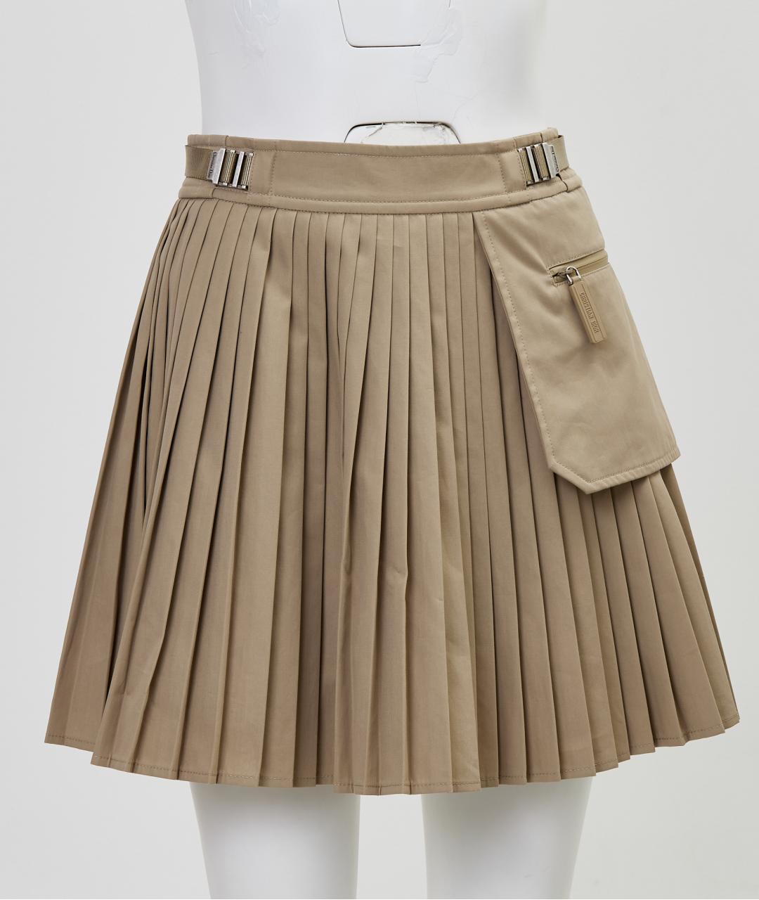 CHRISTIAN DIOR Бежевая хлопковая юбка мини, фото 6