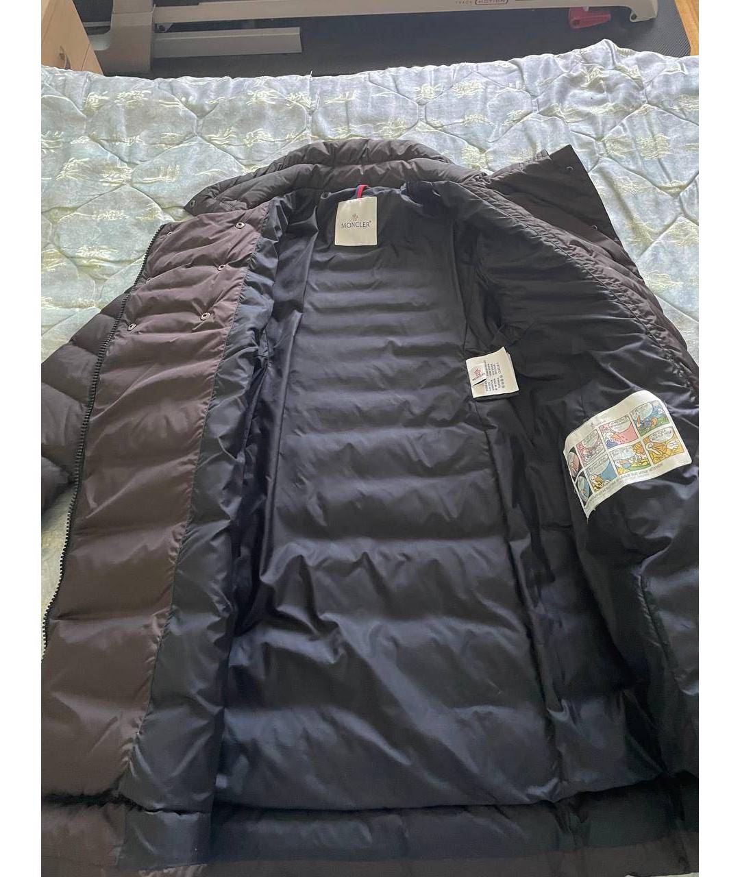 MONCLER Коричневый полиэстеровый пуховик, фото 2