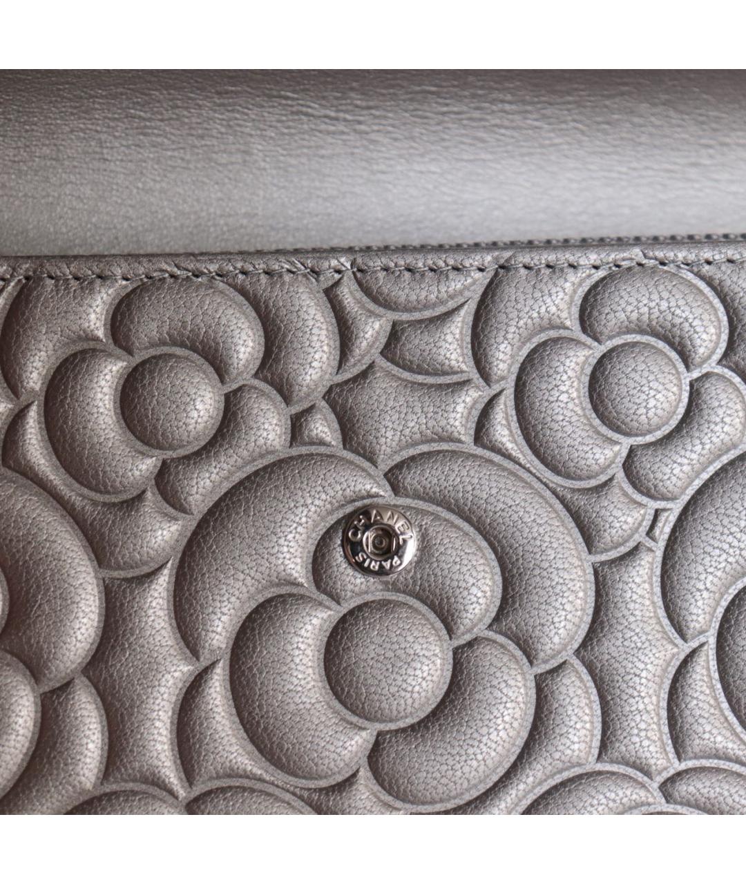 CHANEL Серебрянный кожаный кошелек, фото 6