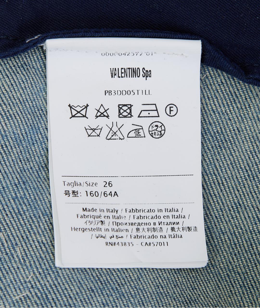 VALENTINO Голубые хлопковые джинсы слим, фото 5