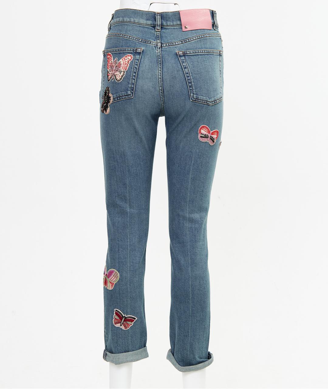 VALENTINO Голубые хлопковые джинсы слим, фото 2