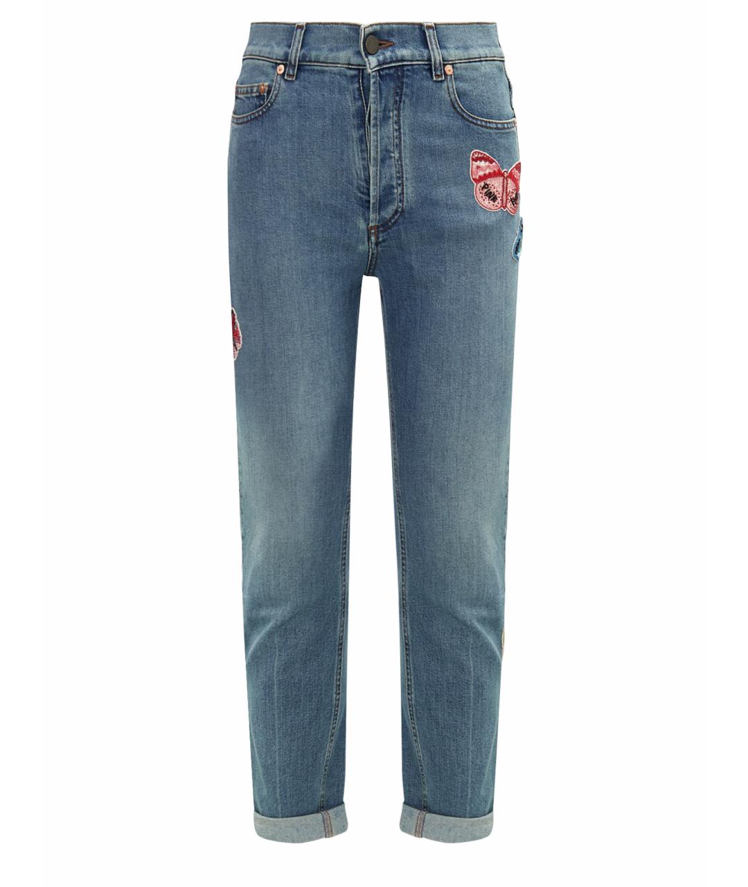 VALENTINO Голубые хлопковые джинсы слим, фото 1