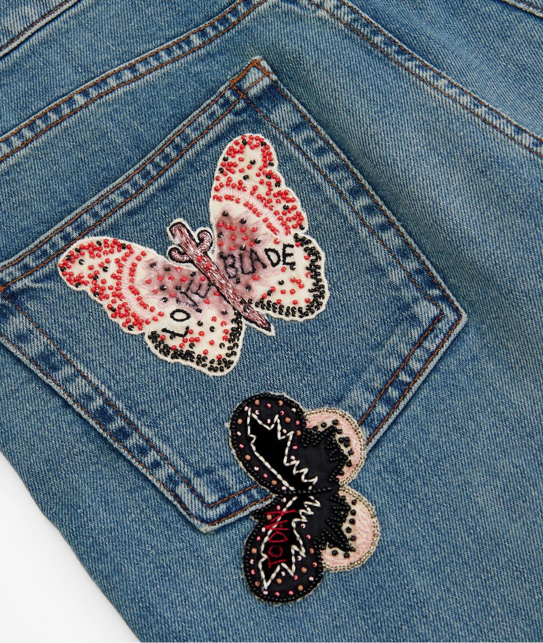 VALENTINO Голубые хлопковые джинсы слим, фото 4