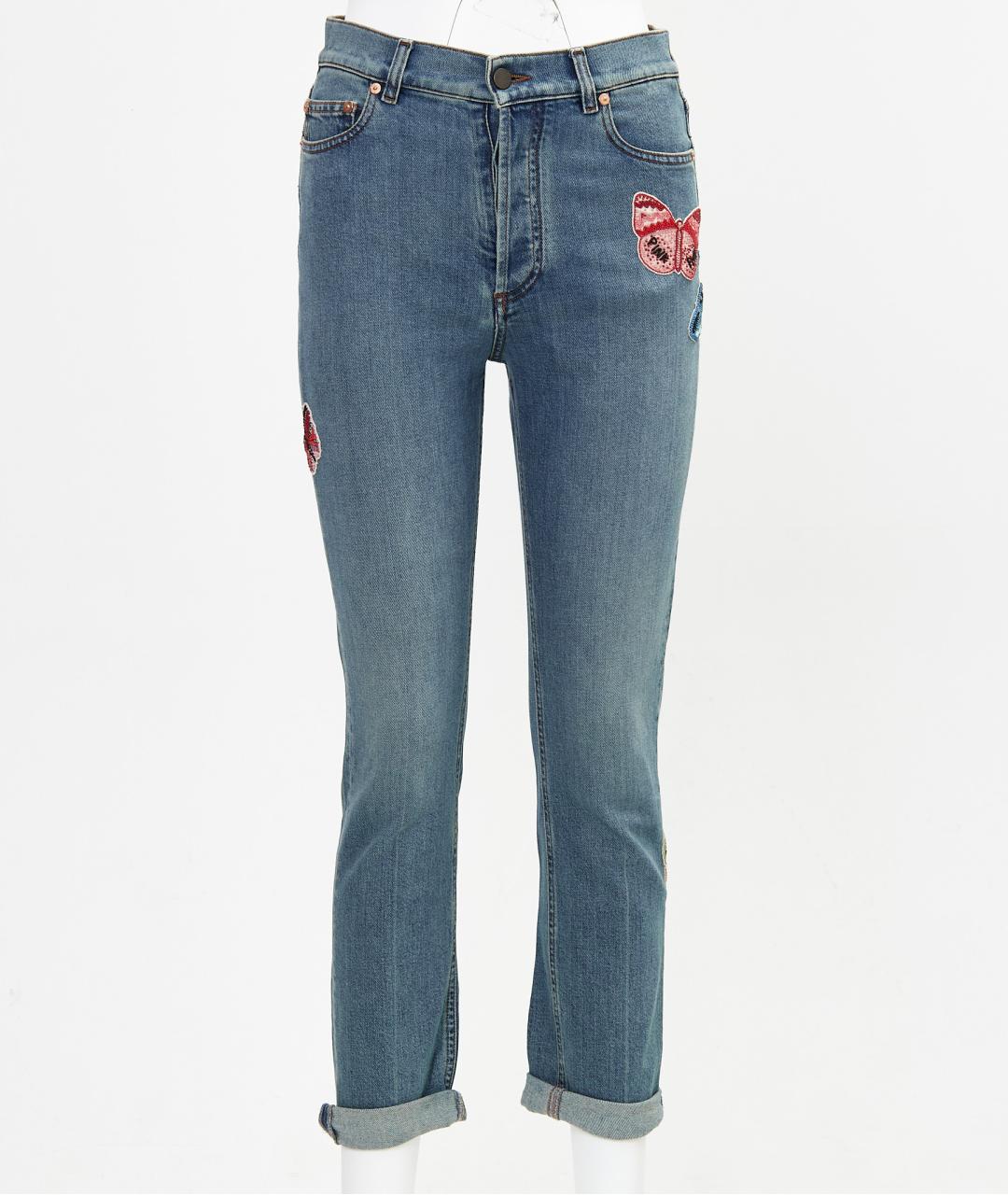 VALENTINO Голубые хлопковые джинсы слим, фото 7