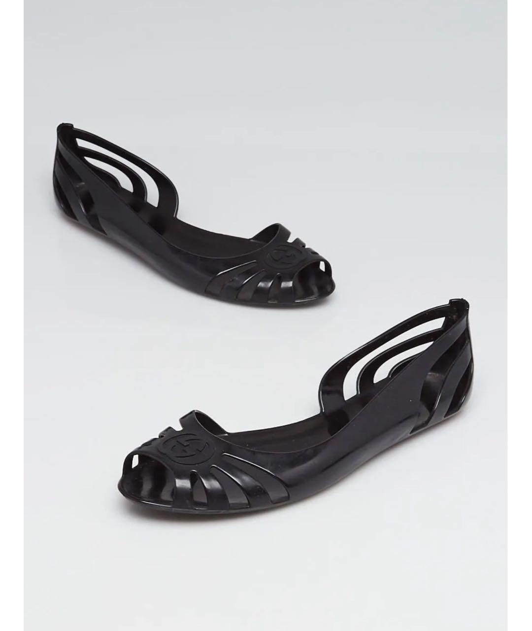 GUCCI Черные резиновые балетки, фото 5