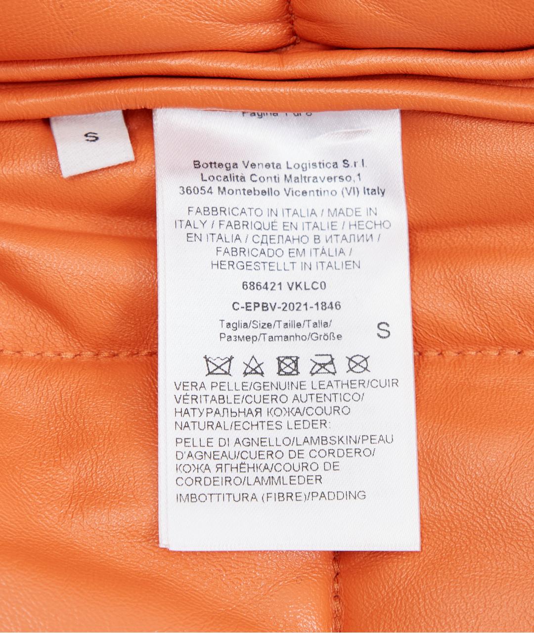 BOTTEGA VENETA Оранжевый кожаный жилет, фото 5