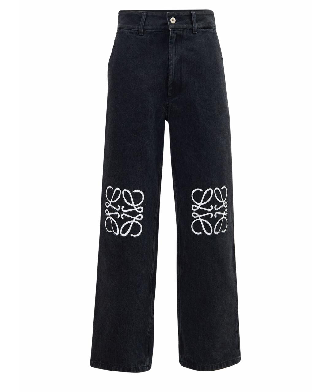 LOEWE Черные хлопковые прямые джинсы, фото 1