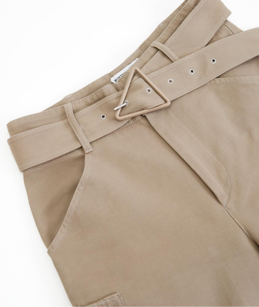 BOTTEGA VENETA Бежевые хлопковые прямые брюки, фото 3