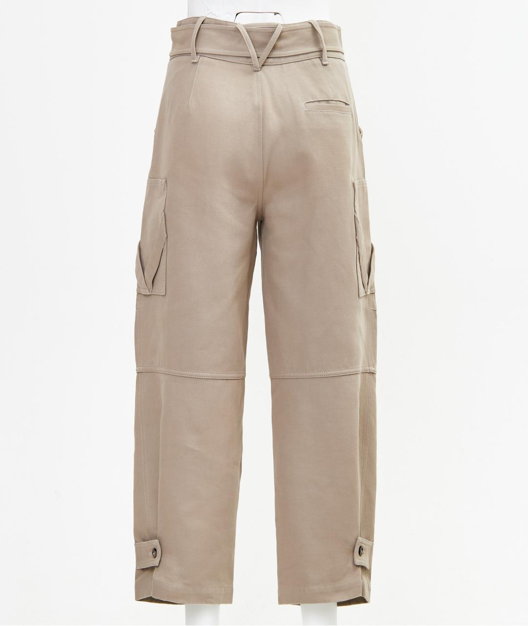 BOTTEGA VENETA Бежевые хлопковые прямые брюки, фото 2