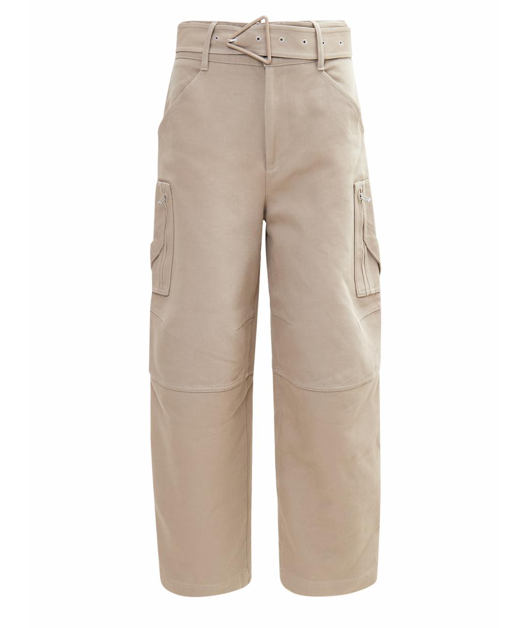 BOTTEGA VENETA Бежевые хлопковые прямые брюки, фото 1