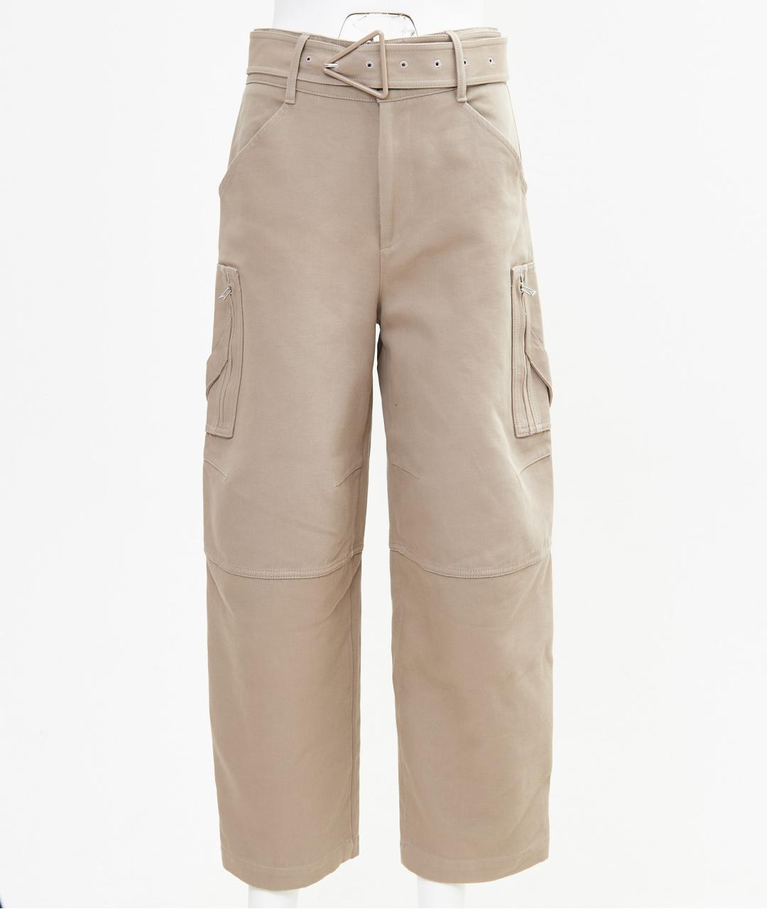 BOTTEGA VENETA Бежевые хлопковые прямые брюки, фото 8